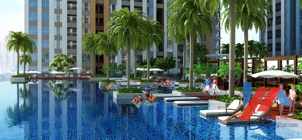 Khu căn hộ & văn phòng Lexington Residence 6 Hồ bơi nước tràn rộng tuyệt đẹp rộng 580m tại tầng 5 block E nhìn được toàn cảnh bên ngoài