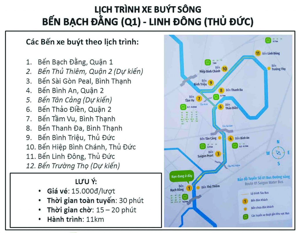 Các tuyến bus kết nối Gem Riverside đến khăp nơi trên thành phố