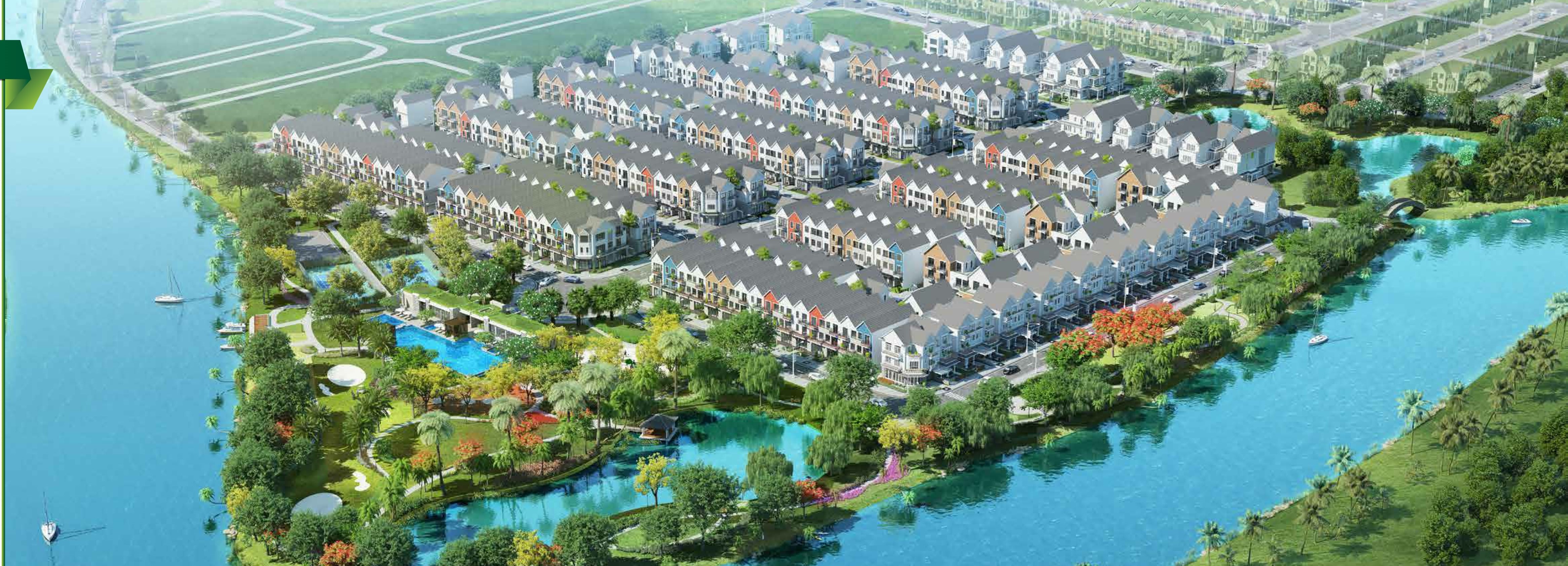 khu biệt thự 2 mặt giáp sông của dự án park riverside