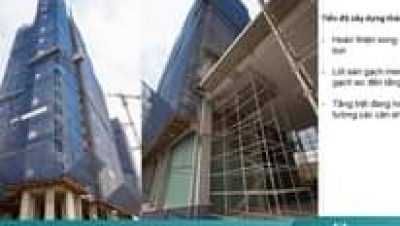 May be an image of text that says 'Tiến độ xây dựng tháng 3/202 Hoàn thiện xong sàn hồ bơi Lót sàn gạch men ốp gạch Wc đến tầng 16 Tầng trệt đang hoàn thiện tường các căn shophouse Tiến độ xây dựng tháng 03/2021 d'lusso'